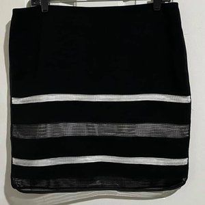 WHBM Black skirt with white inlet
